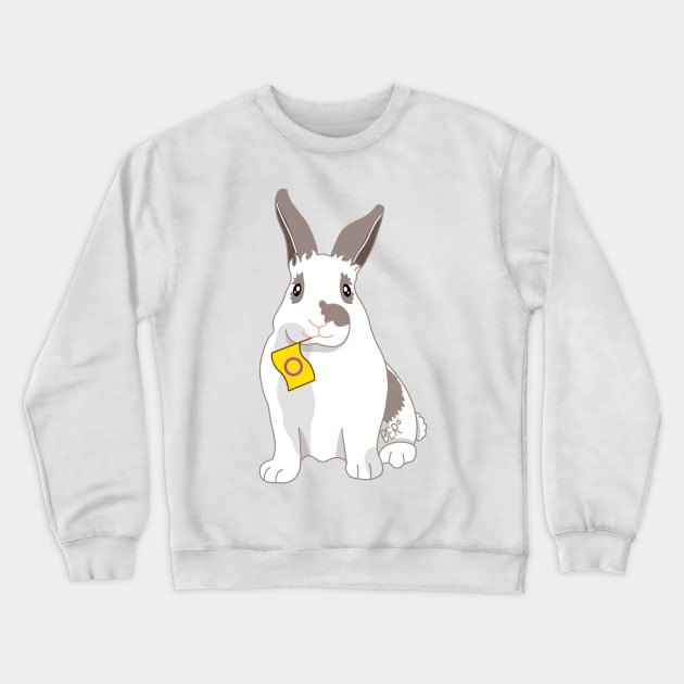 Ingrid The Intersex Bunny Rabbit Crewneck Sweatshirt by SentABearToSpace 